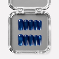 9 TO 5, square press-on nails, medium length, cat-eye, view 1