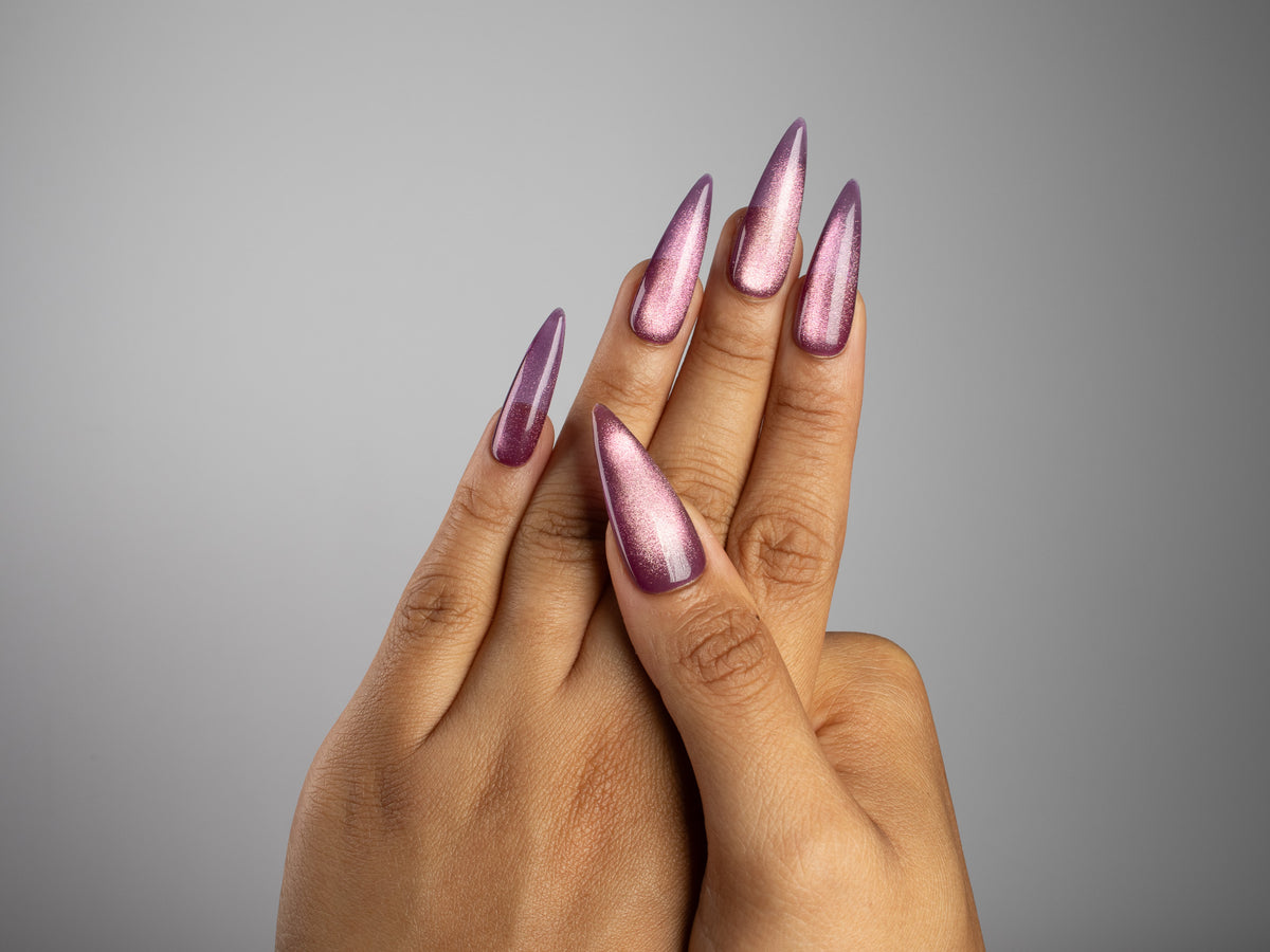 AFTER PARTY, stiletto press-on nails, long length, cat-eye, view 7