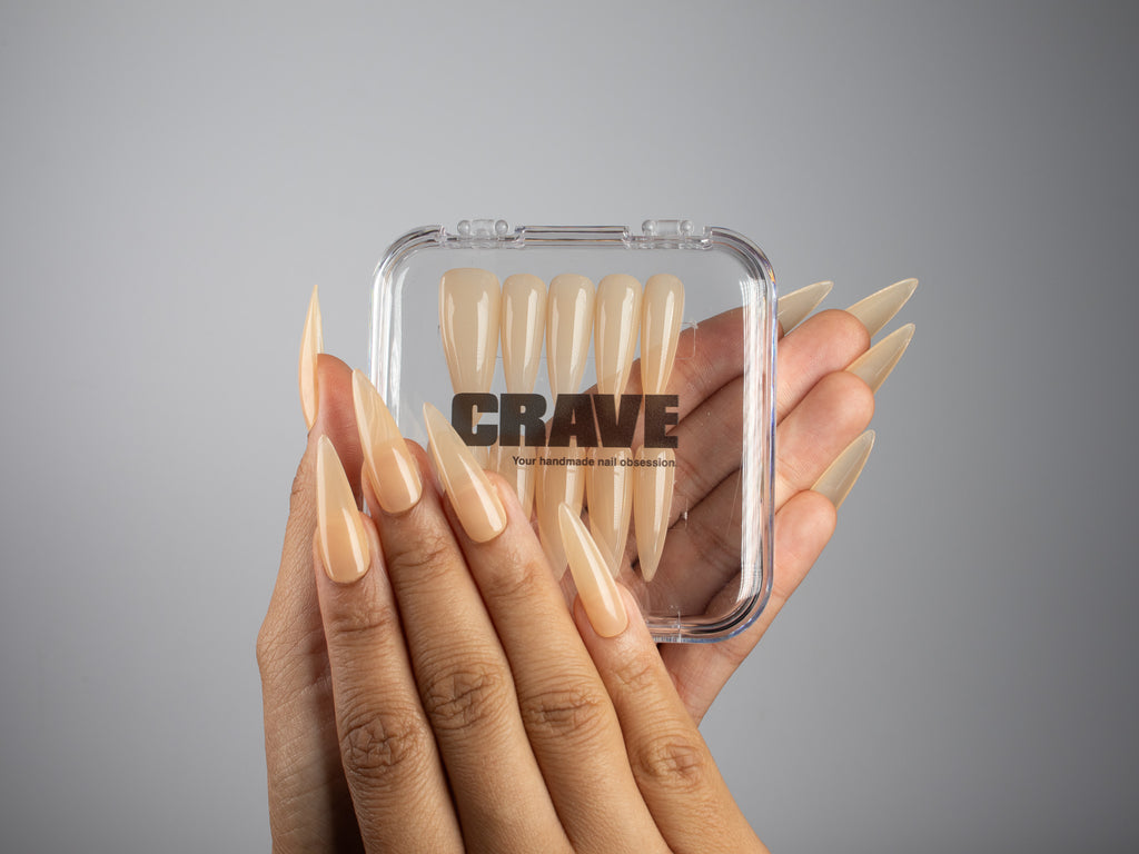 BARE MINIMUM, stiletto press-on nails, long length, solid, view 5