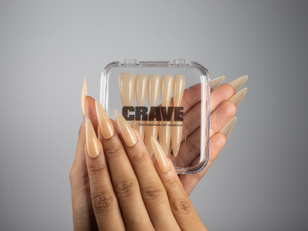 BARE MINIMUM, stiletto press-on nails, long length, solid, view 5