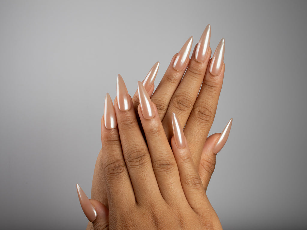 BARELY ANGEL, stiletto press-on nails, long length, solid, view 6