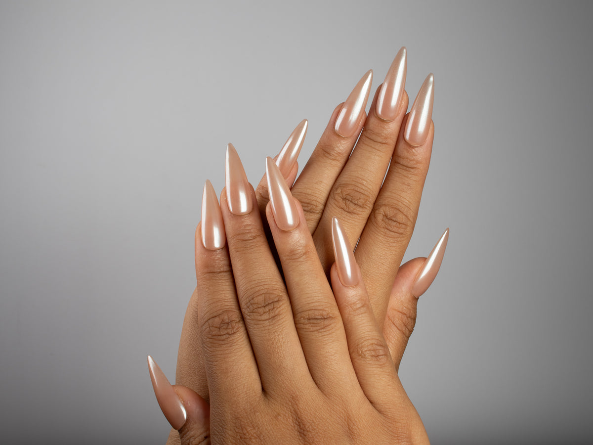 BARELY ANGEL, stiletto press-on nails, long length, solid, view 6