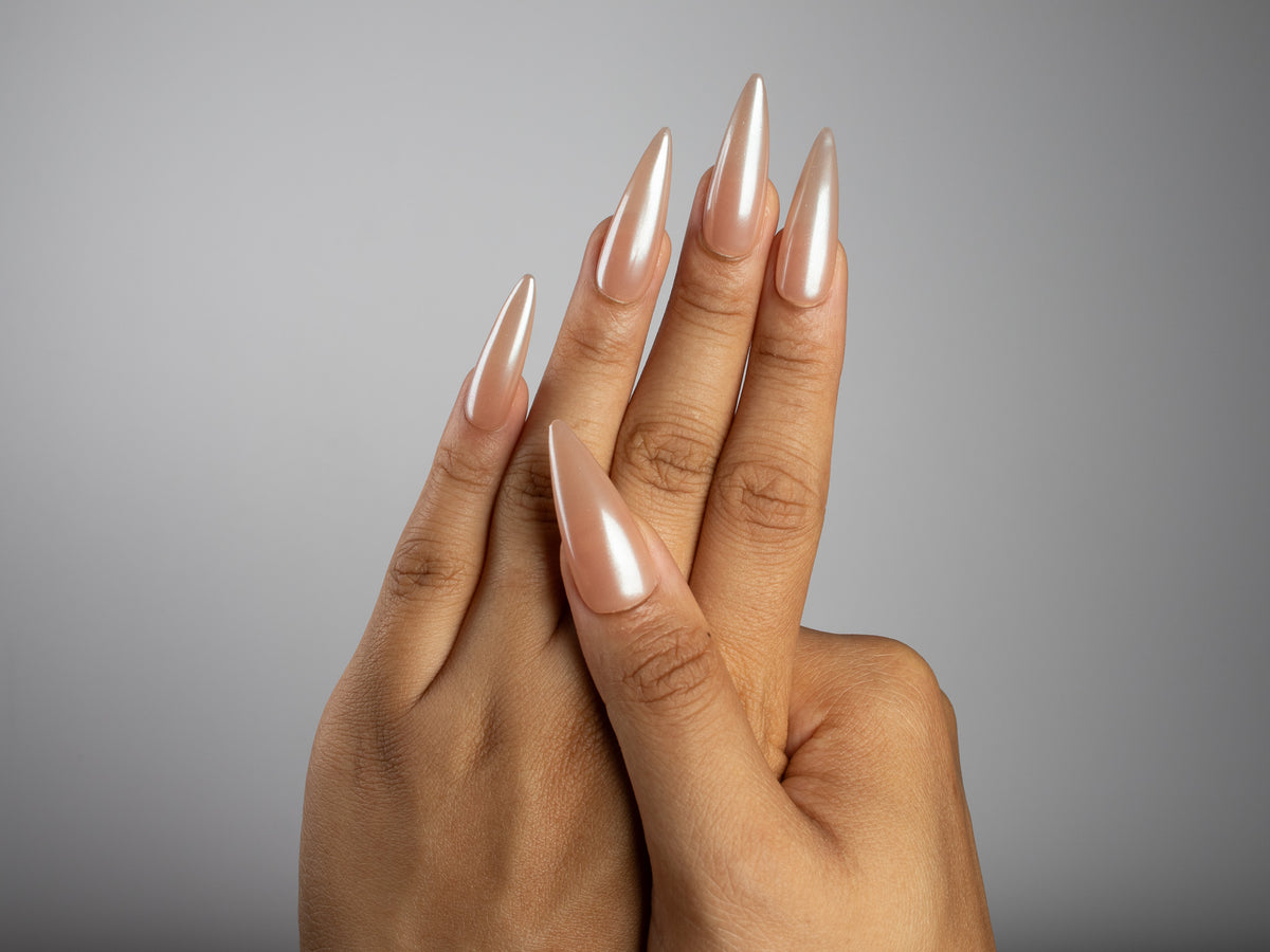 BARELY ANGEL, stiletto press-on nails, long length, solid, view 7