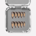 CONFIDENTIAL, almond press-on nails, medium length, fade, view 1