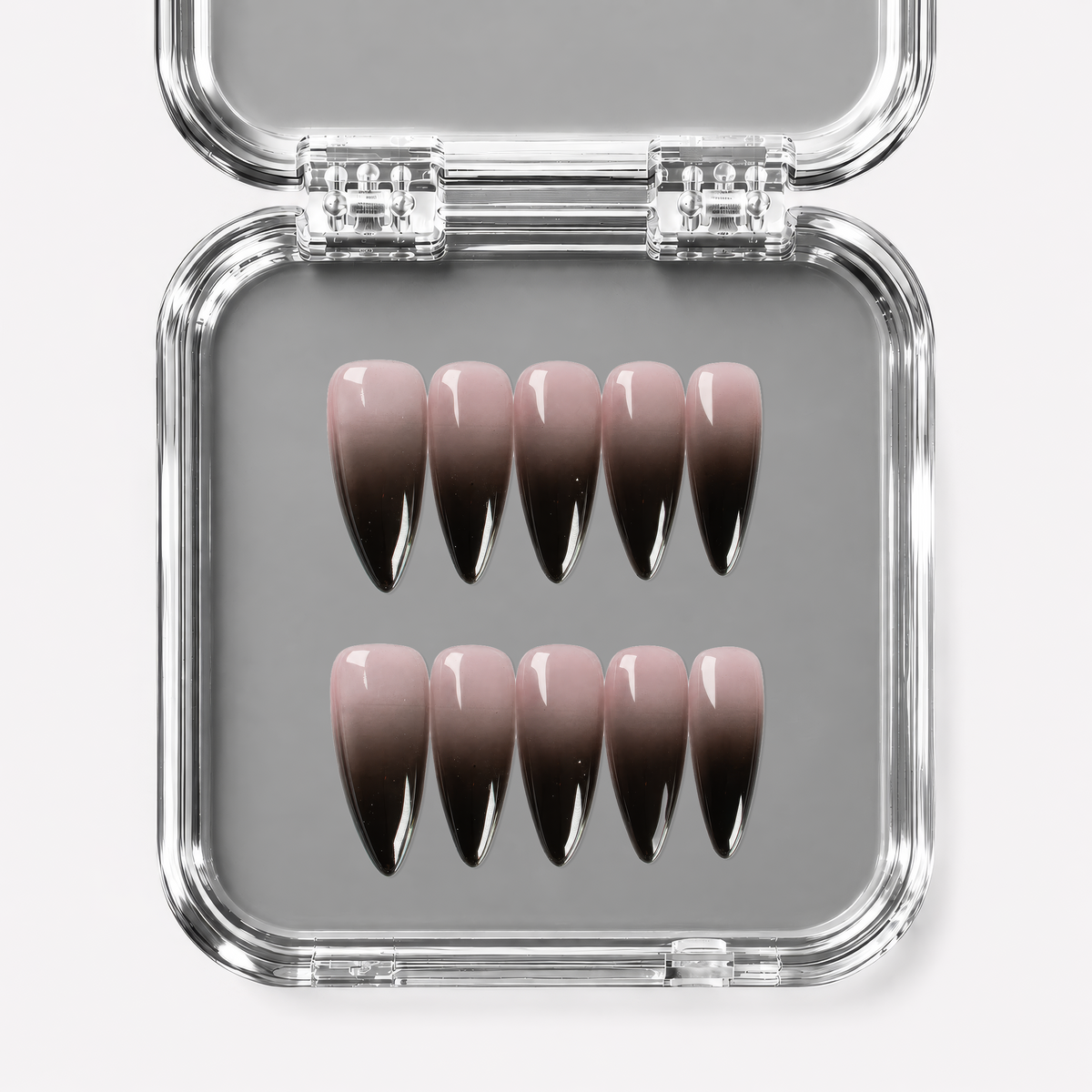 FADE OUT, stiletto press-on nails, medium length, fade, view 1