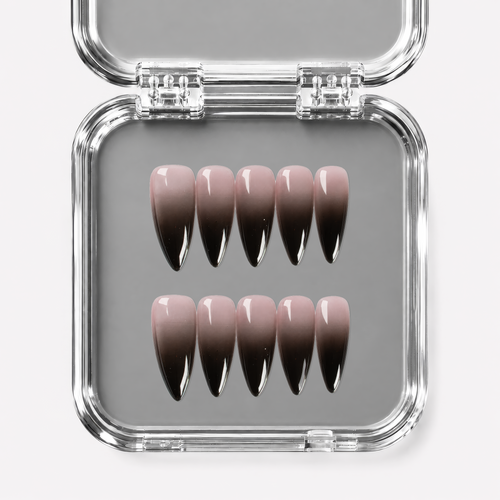 FADE OUT, stiletto press-on nails, medium length, fade, view 1