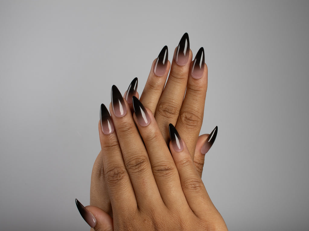 FADE OUT, stiletto press-on nails, medium length, fade, view 6