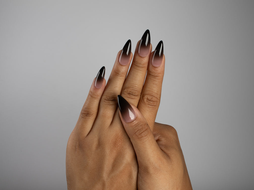 FADE OUT, stiletto press-on nails, medium length, fade, view 7