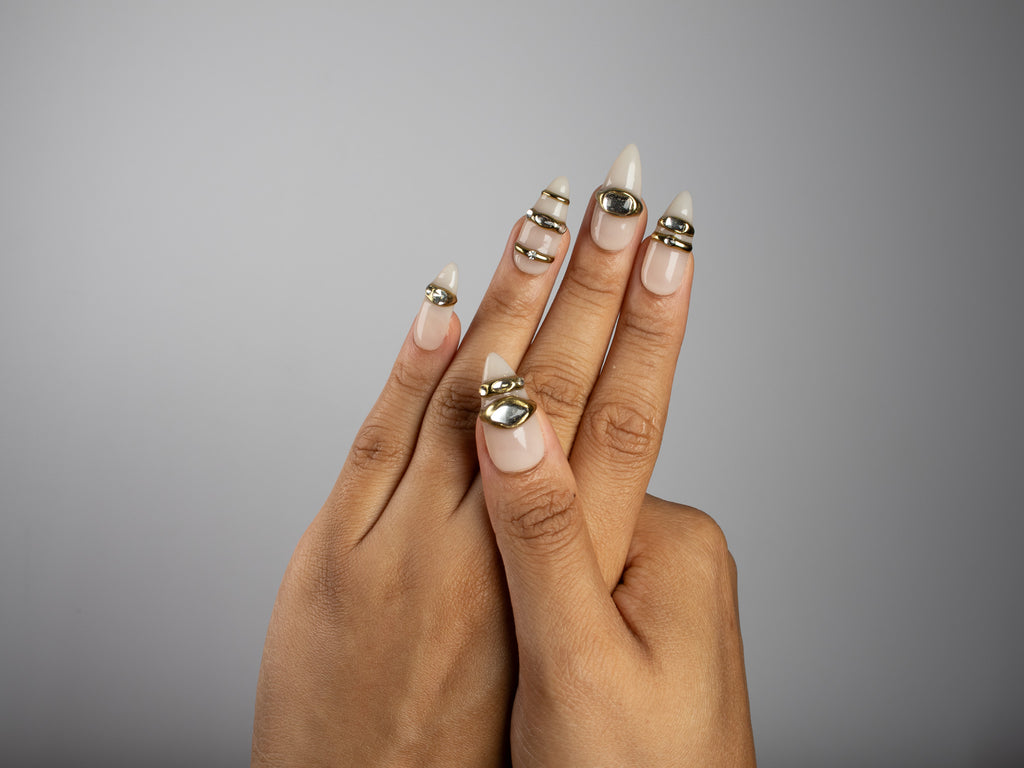 HEIRLOOM, stiletto press-on nails, medium length, 3D, view 7