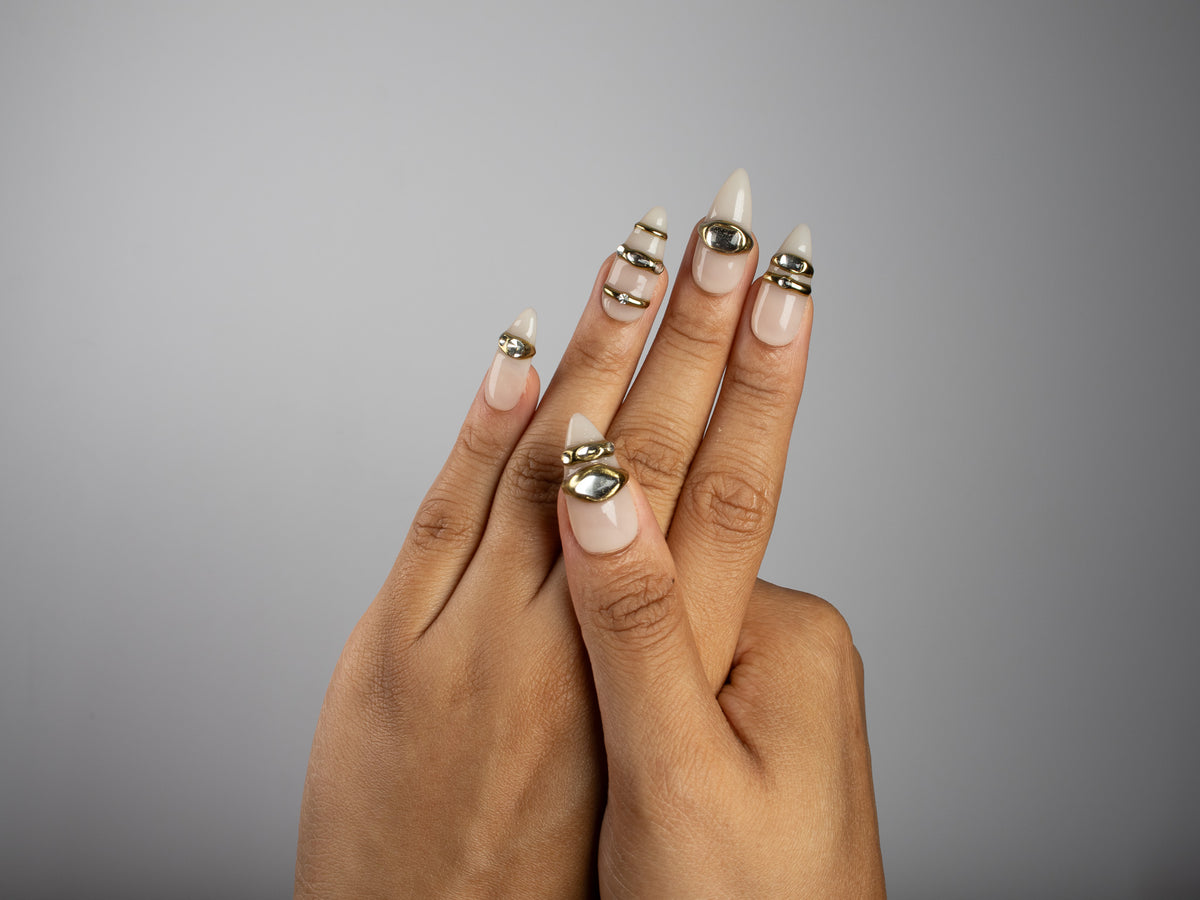 HEIRLOOM, stiletto press-on nails, medium length, 3D, view 7