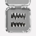 LAST KISS, square press-on nails, short length, chrome, view 1