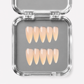 NOTHING PERSONAL, stiletto press-on nails, medium length, chrome, solid, view 1
