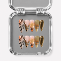 OASIS, stiletto press-on nails, medium length, 3D, animal print, chrome, view 1