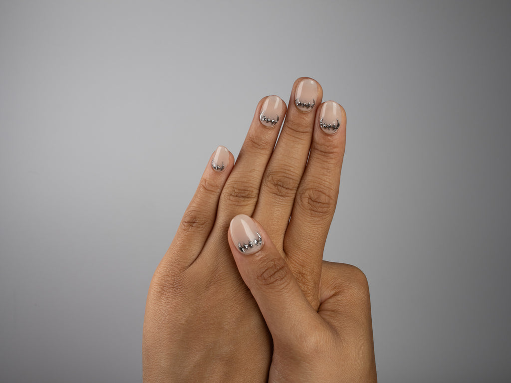 OVERBITE, round press-on nails, short length, chrome, view 7