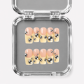 PINBALL, square press-on nails, medium length, 3D, French tip, view 1