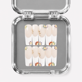 PRECIOUS, square press-on nails, long length, 3D, French tip, view 1
