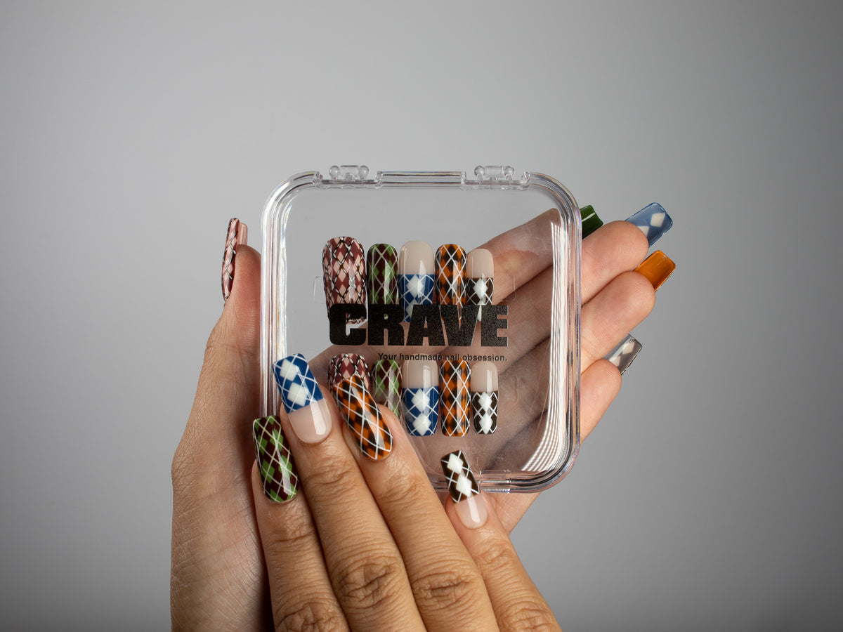 PREP SCHOOL, square press-on nails, medium length, French tip, view 5