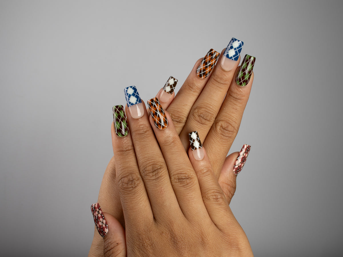 PREP SCHOOL, square press-on nails, medium length, French tip, view 6