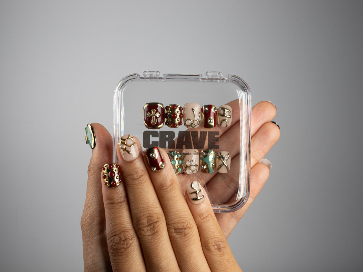 RELIC, square press-on nails, short length, 3D, view 5