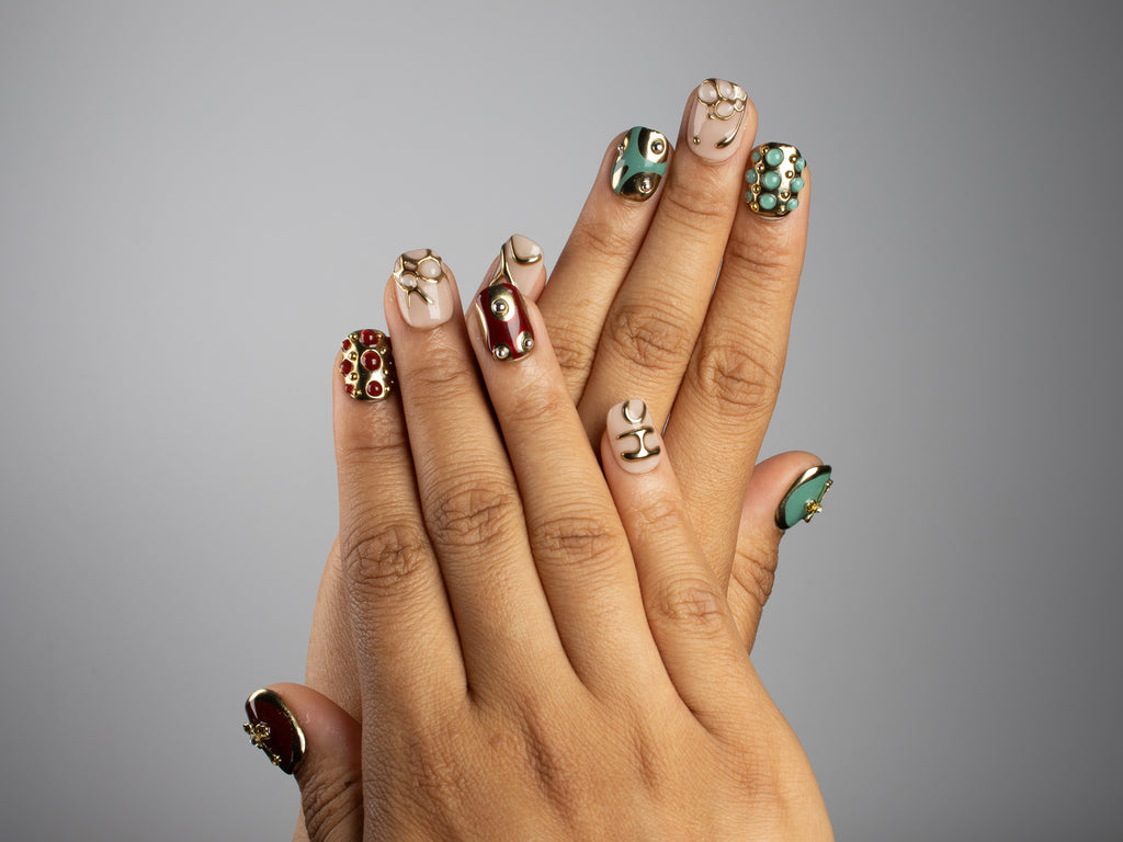 RELIC, square press-on nails, short length, 3D, view 6