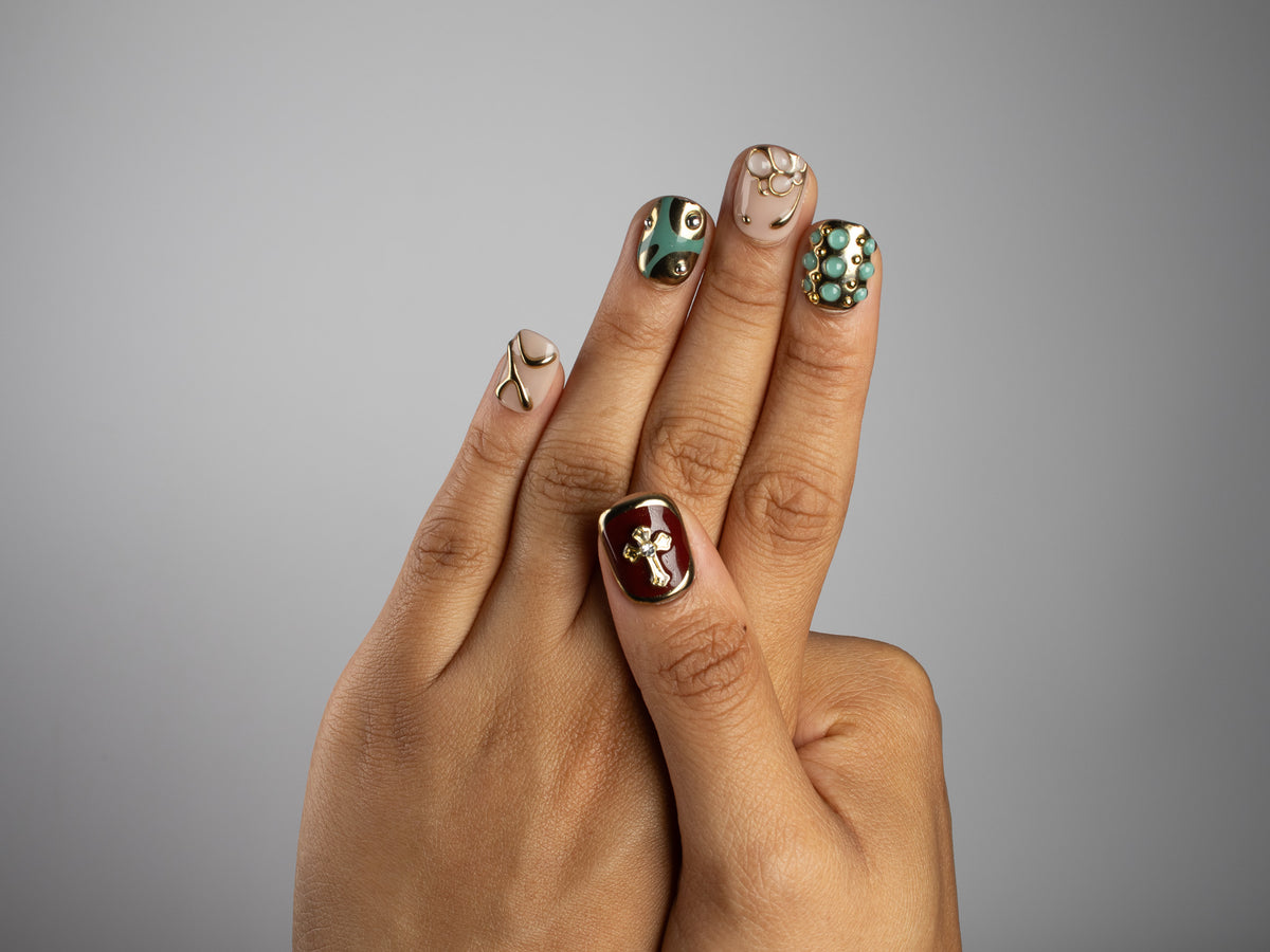 RELIC, square press-on nails, short length, 3D, view 7