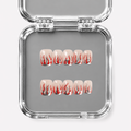 SPEED DATE, square press-on nails, short length, chrome, view 1