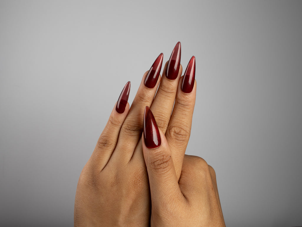 STAGE KISS, stiletto press-on nails, long length, cat-eye, view 7