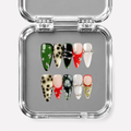 VEIL, stiletto press-on nails, medium length, 3D, animal print, French tip, view 1